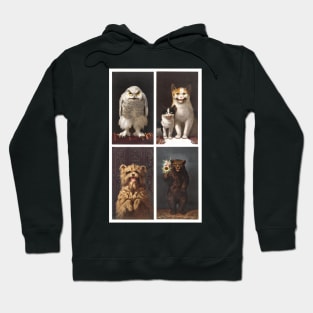 Creepy Vintage Christmas Card Animals Hoodie